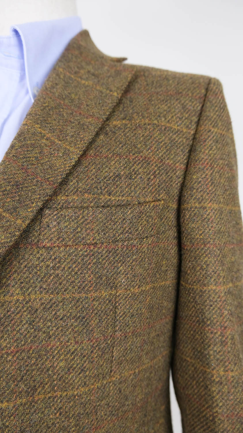 DAKS brown tweed jacket size 50EU very British Pukimo Raivio