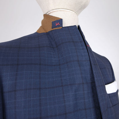 Isaia, blue check bespoke suit, size 48EU, slim, RRP 6000 e