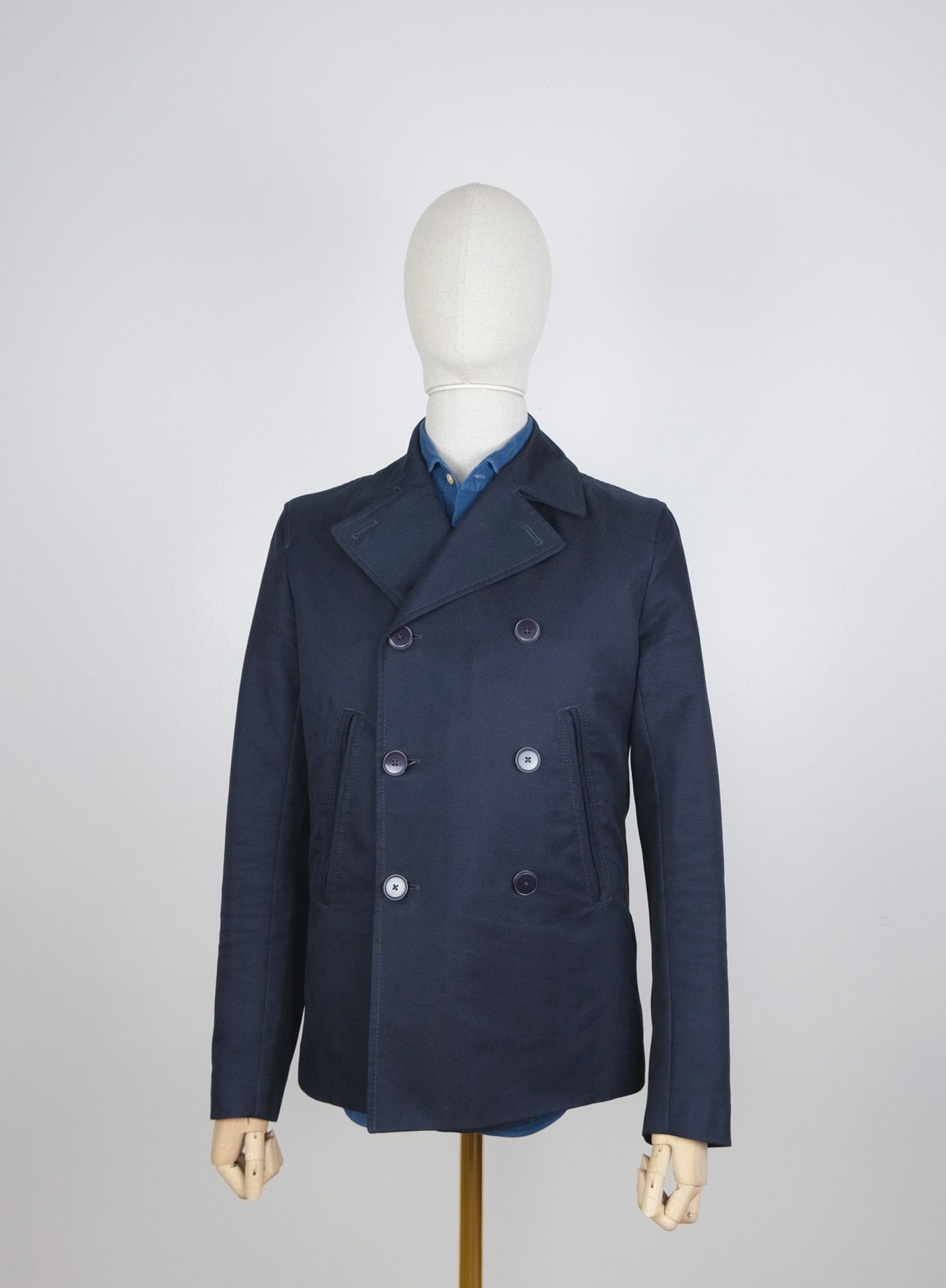 J. Lindeberg, blue pea coat, size 48EU, cotton