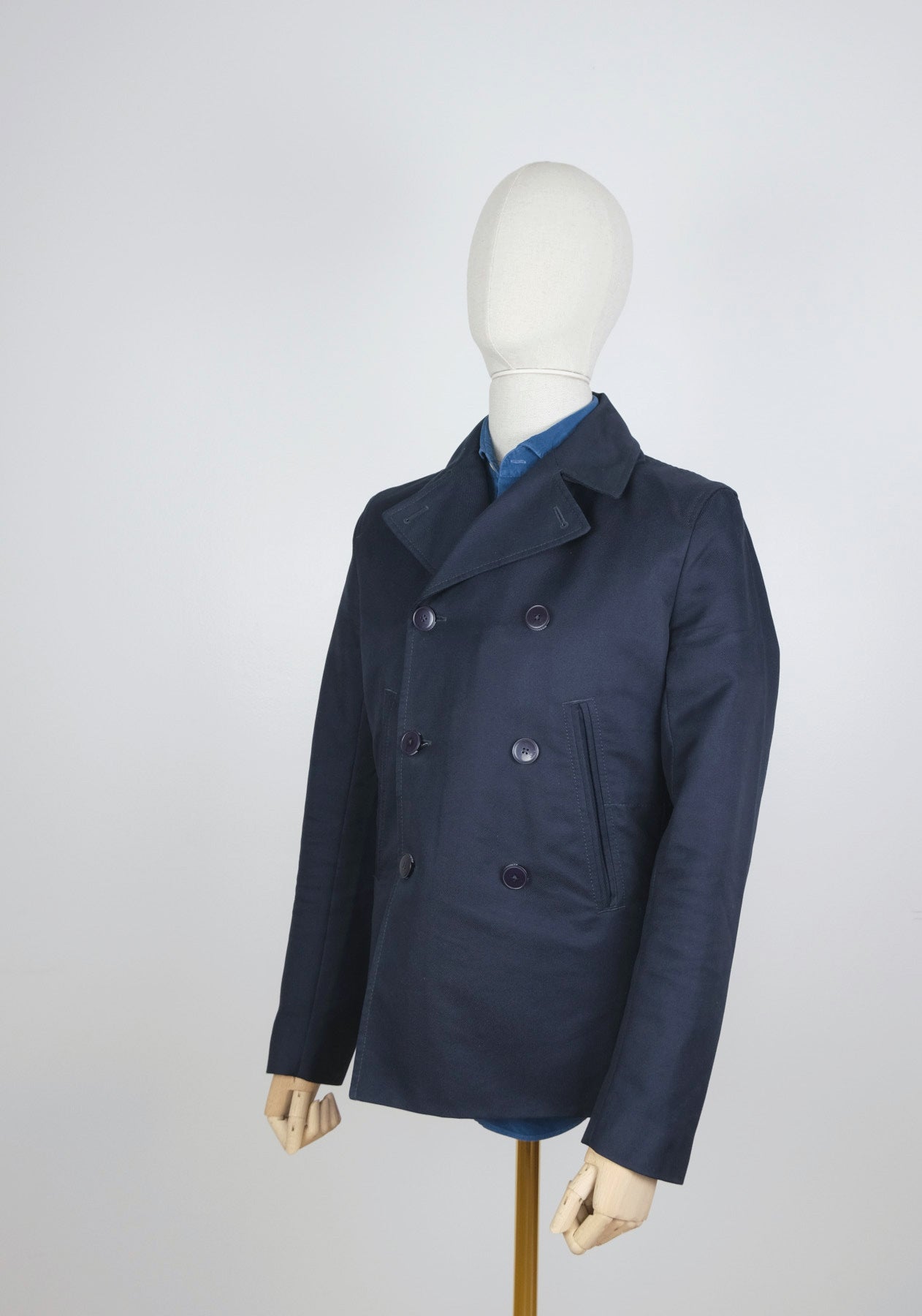 J. Lindeberg blue pea coat size 48EU cotton Pukimo Raivio