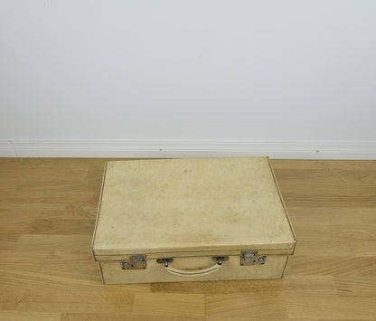 John Pound, hand sewn suitcase, vellum, 1920s, English, unique