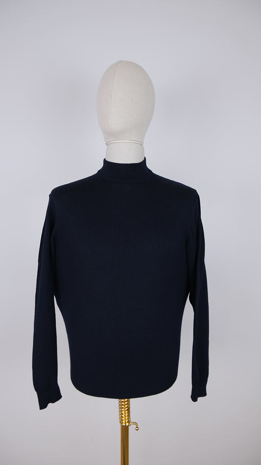 Ezzelino, navy turtleneck, size M, merino