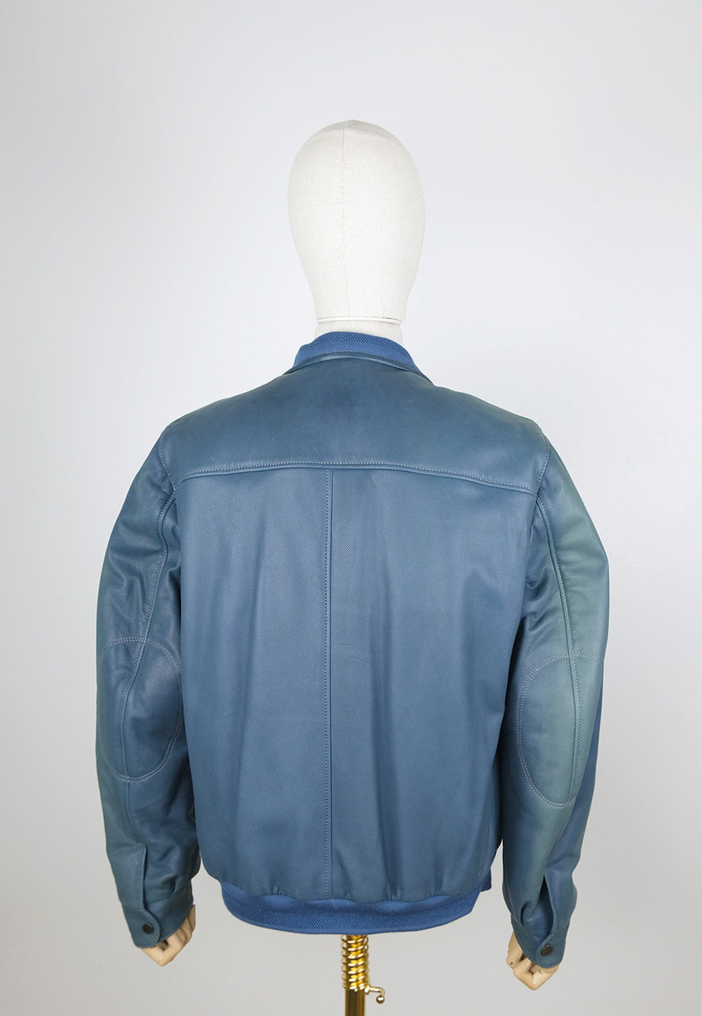 BONUS Italian Fashions Size S blue leather jacket top