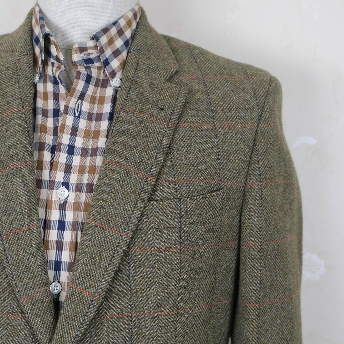 Louis Copeland, green tweed jacket, size 40UK, gorgeous fabric, Lovat tweed