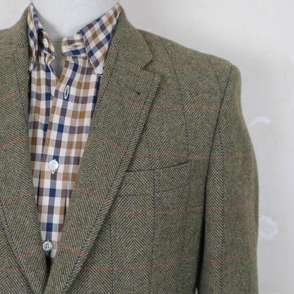 Louis Copeland, green tweed jacket, size 40UK, gorgeous fabric, Lovat tweed