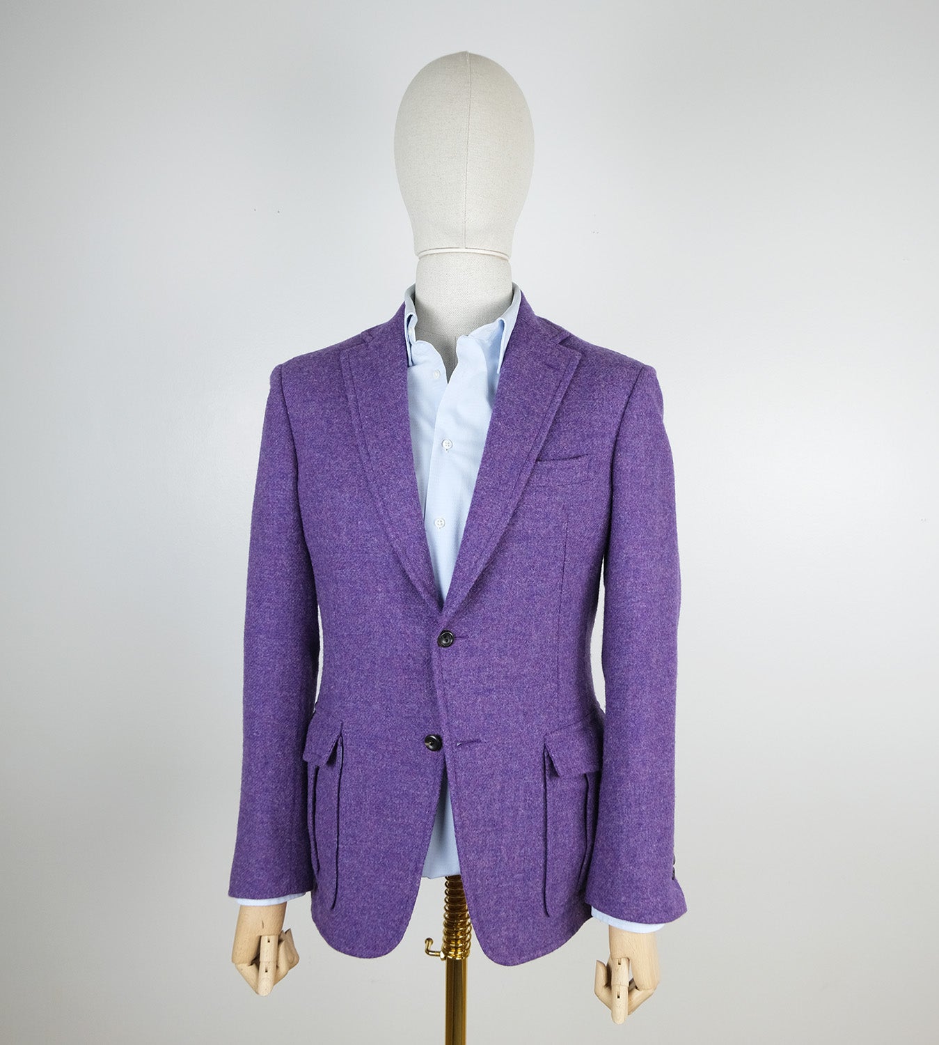 D'avenza, hand made purple tweed jacket, size 48EU, slim, RRP 1600 e