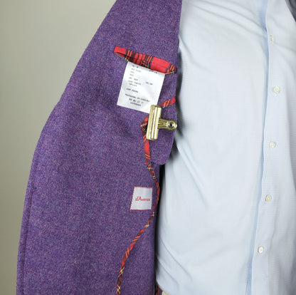 D'avenza, hand made purple tweed jacket, size 48EU, slim, RRP 1600 e