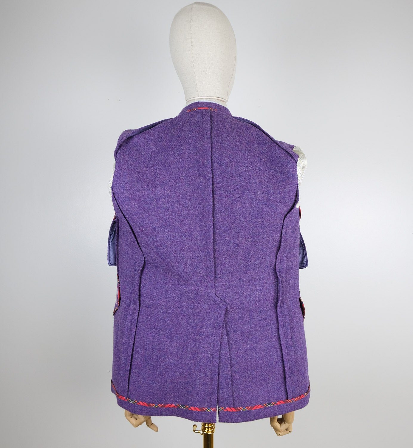 D'avenza, hand made purple tweed jacket, size 48EU, slim, RRP 1600 e