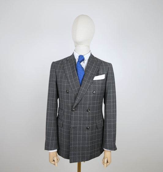 Pal Zileri, grey check suit, size 48EU, made to measure, RRP 2300 e