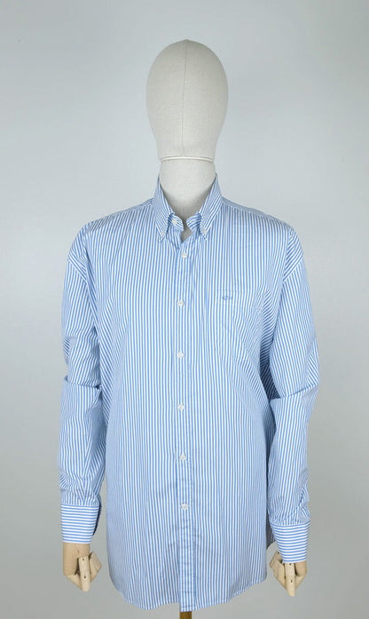 Paul and Shark, blue stripe button-down shirt, size XXL