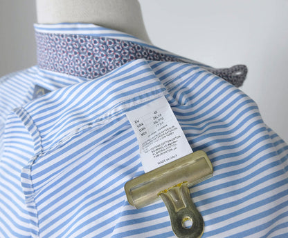 Paul and Shark, blue stripe button-down shirt, size XXL