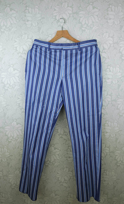 Polo Ralph Lauren, blue cotton stripe trousers, size 32''