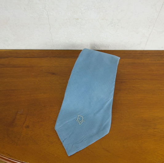 Hermès, blue-gray silk tie, made in France