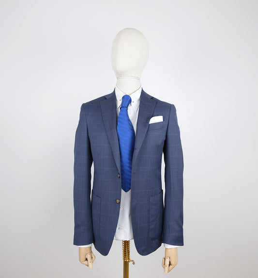 Scuderi, blue check suit, size 36UK, made to measure, RRP 1450 e